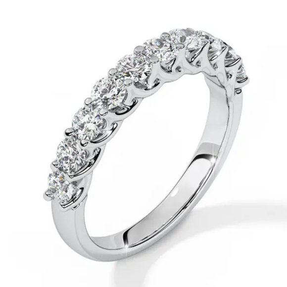 1 Carat Round Natural Diamond Anniversary Ring - Picture 3 of 5